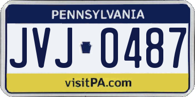 PA license plate JVJ0487