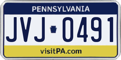 PA license plate JVJ0491
