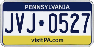 PA license plate JVJ0527