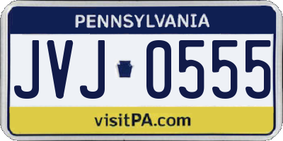 PA license plate JVJ0555