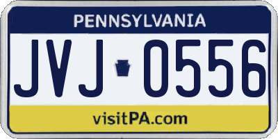 PA license plate JVJ0556