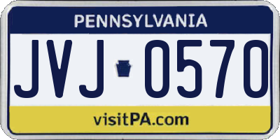 PA license plate JVJ0570