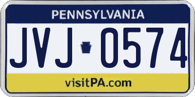 PA license plate JVJ0574