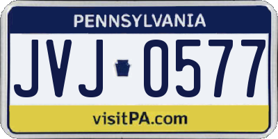 PA license plate JVJ0577