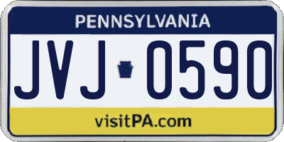 PA license plate JVJ0590