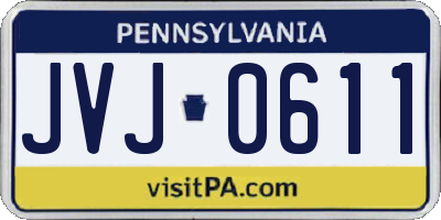 PA license plate JVJ0611