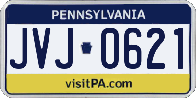 PA license plate JVJ0621