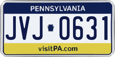 PA license plate JVJ0631