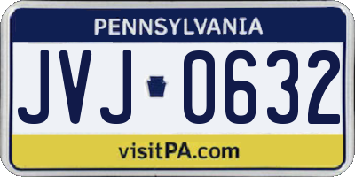 PA license plate JVJ0632
