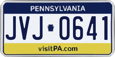 PA license plate JVJ0641