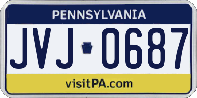 PA license plate JVJ0687