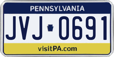 PA license plate JVJ0691