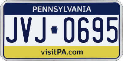 PA license plate JVJ0695