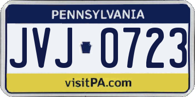 PA license plate JVJ0723