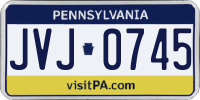PA license plate JVJ0745