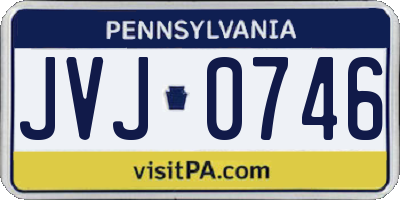 PA license plate JVJ0746