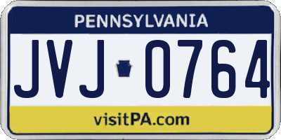 PA license plate JVJ0764