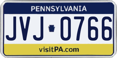 PA license plate JVJ0766