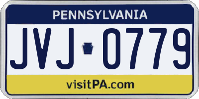 PA license plate JVJ0779