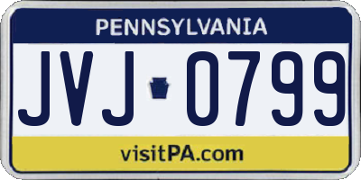 PA license plate JVJ0799