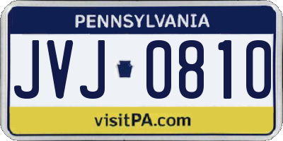 PA license plate JVJ0810