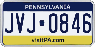 PA license plate JVJ0846