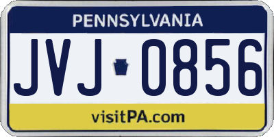 PA license plate JVJ0856