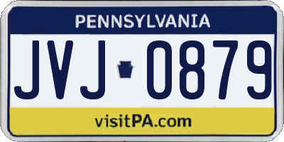 PA license plate JVJ0879