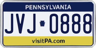 PA license plate JVJ0888