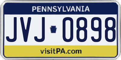 PA license plate JVJ0898