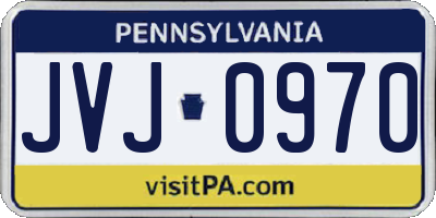 PA license plate JVJ0970