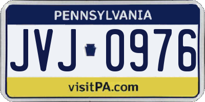 PA license plate JVJ0976
