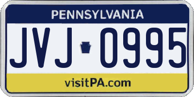 PA license plate JVJ0995