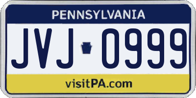 PA license plate JVJ0999