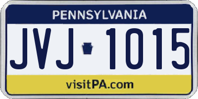 PA license plate JVJ1015