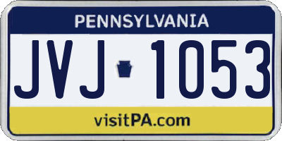 PA license plate JVJ1053