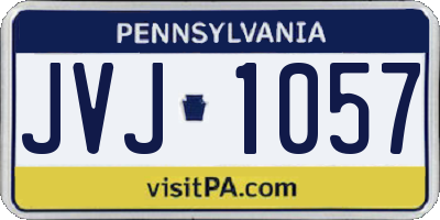 PA license plate JVJ1057
