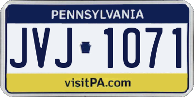 PA license plate JVJ1071