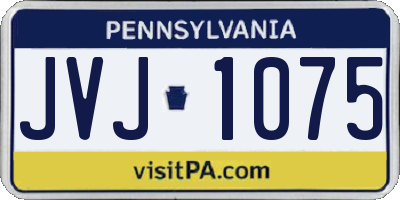 PA license plate JVJ1075