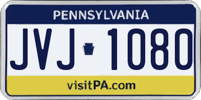 PA license plate JVJ1080