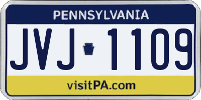 PA license plate JVJ1109