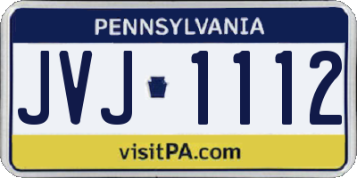 PA license plate JVJ1112