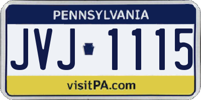 PA license plate JVJ1115