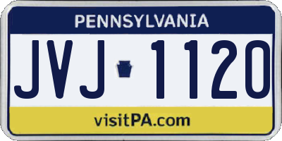 PA license plate JVJ1120