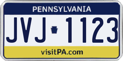 PA license plate JVJ1123