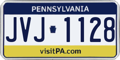 PA license plate JVJ1128