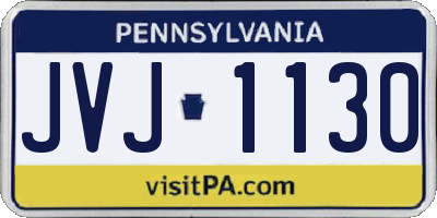 PA license plate JVJ1130