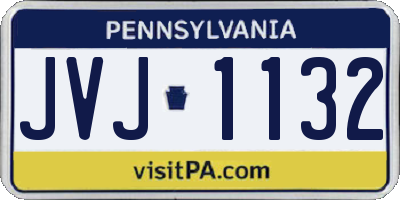 PA license plate JVJ1132