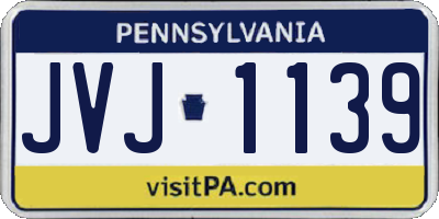 PA license plate JVJ1139