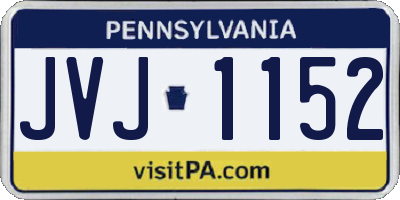 PA license plate JVJ1152